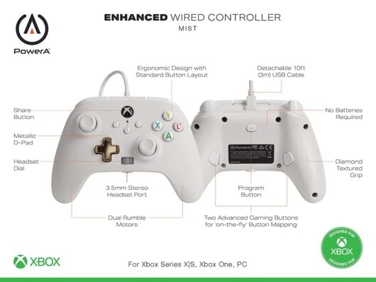 PowerA Enhanced Wired Gaming Controller for Xbox One/Series, Windows 10/11 PC Preowned - Image 12