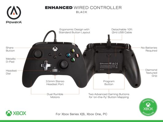 PowerA Enhanced Wired Gaming Controller for Xbox One/Series, Windows 10/11 PC Preowned - Image 2